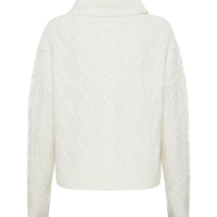 Heart Cable Button Neck Knitwear Iris and Wool 