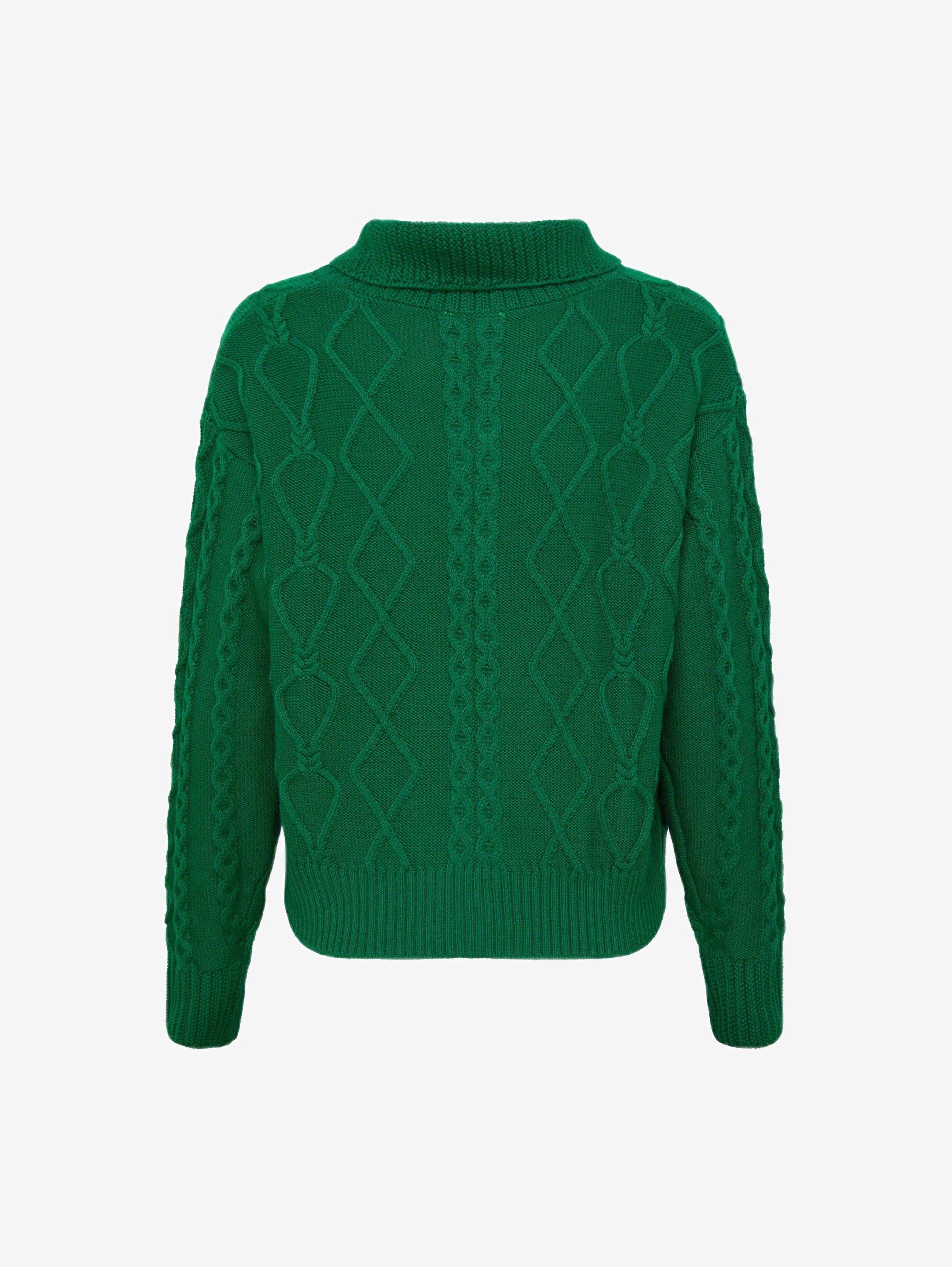 Heart Cable Button Neck