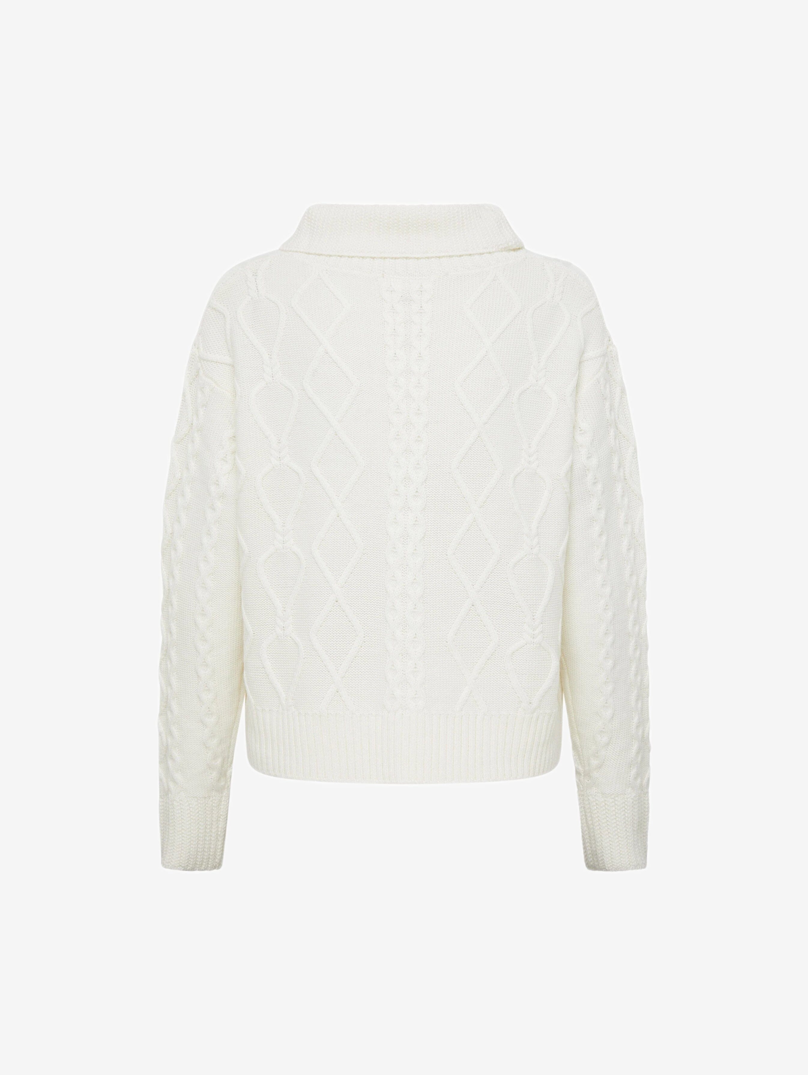 Heart Cable Button Neck Knitwear Iris and Wool 