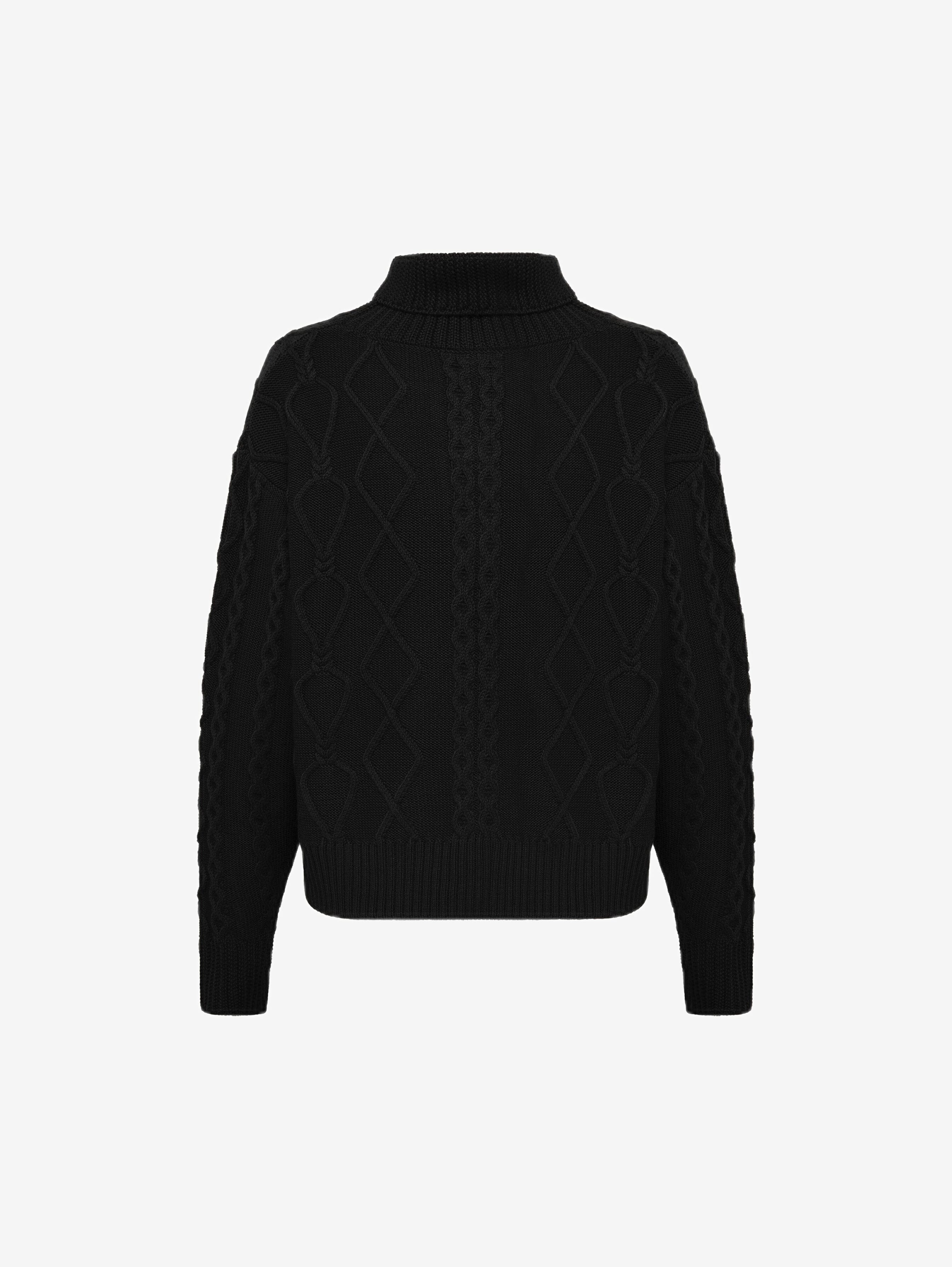 Heart Cable Button Neck Knitwear Iris and Wool 