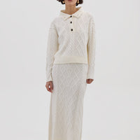 Heart Cable Maxi Skirt Skirt Iris and Wool 