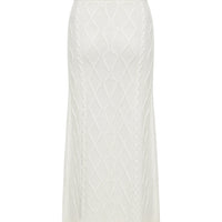 Heart Cable Maxi Skirt Skirt Iris and Wool 