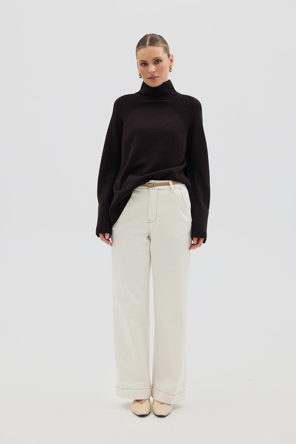 High Neck Sweater Knitwear Iris and Wool 