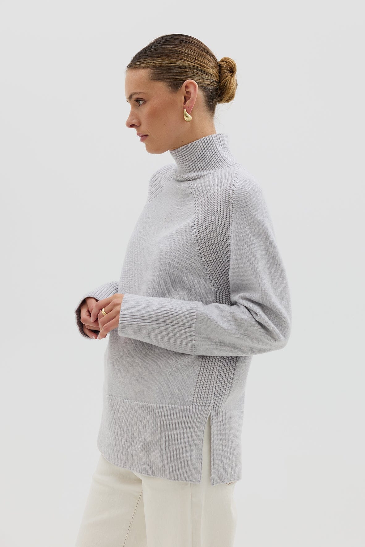High Neck Sweater Knitwear Iris and Wool 