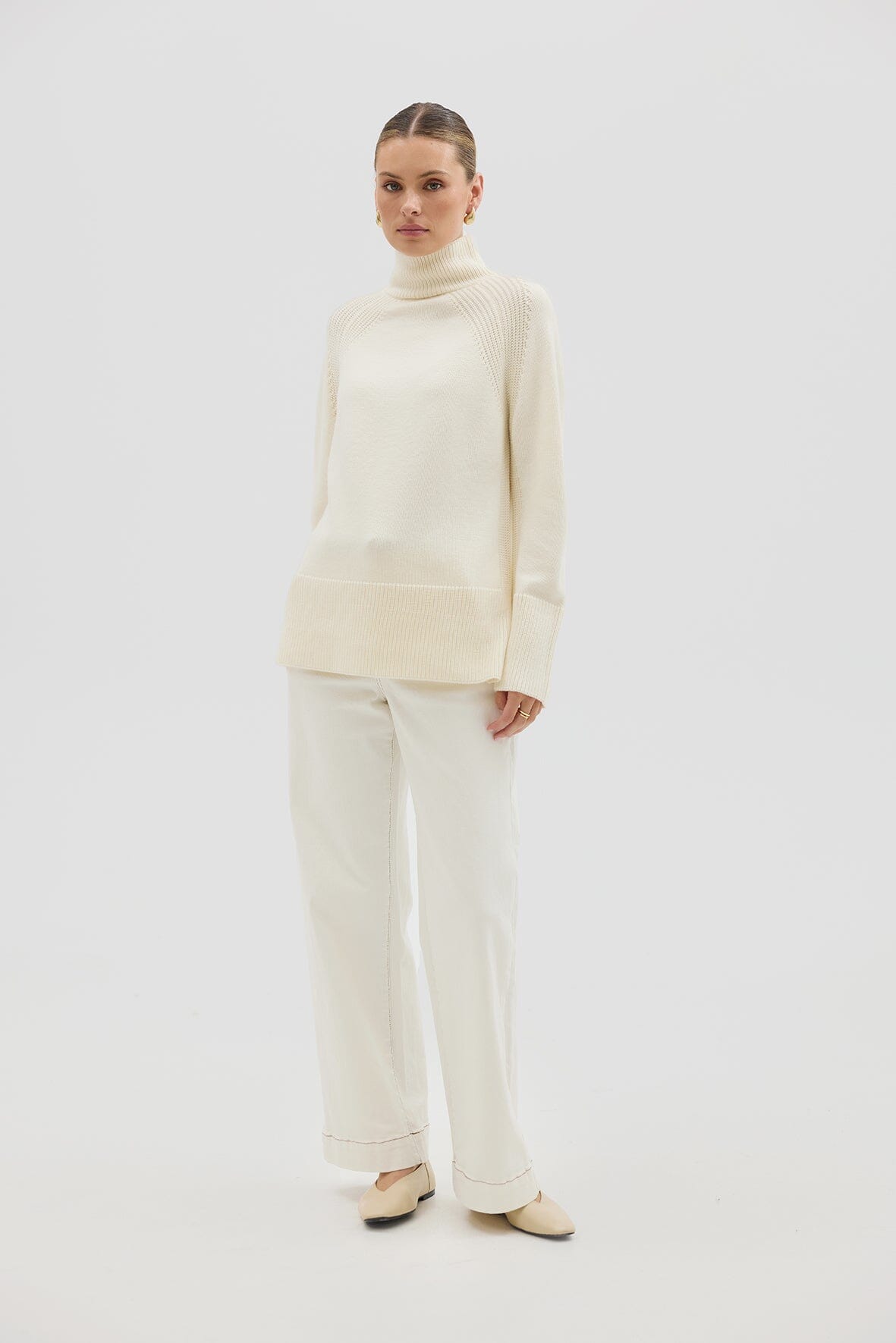 High Neck Sweater Knitwear Iris and Wool 