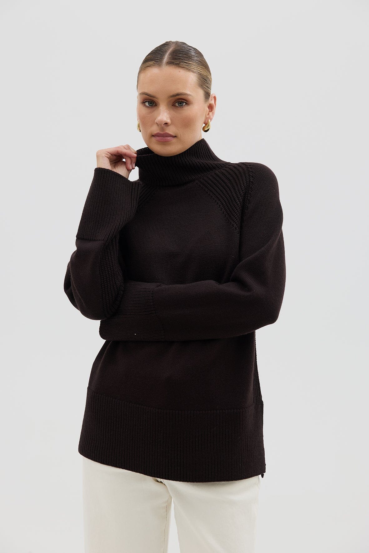 High Neck Sweater Knitwear Iris and Wool 