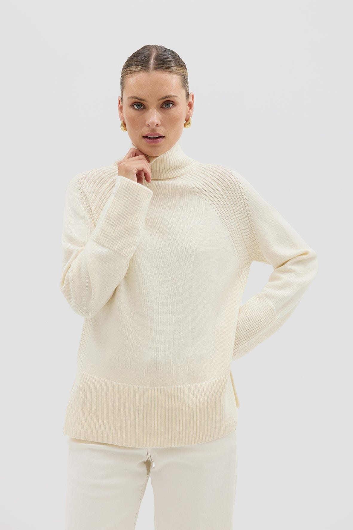 High Neck Sweater Knitwear Iris and Wool 