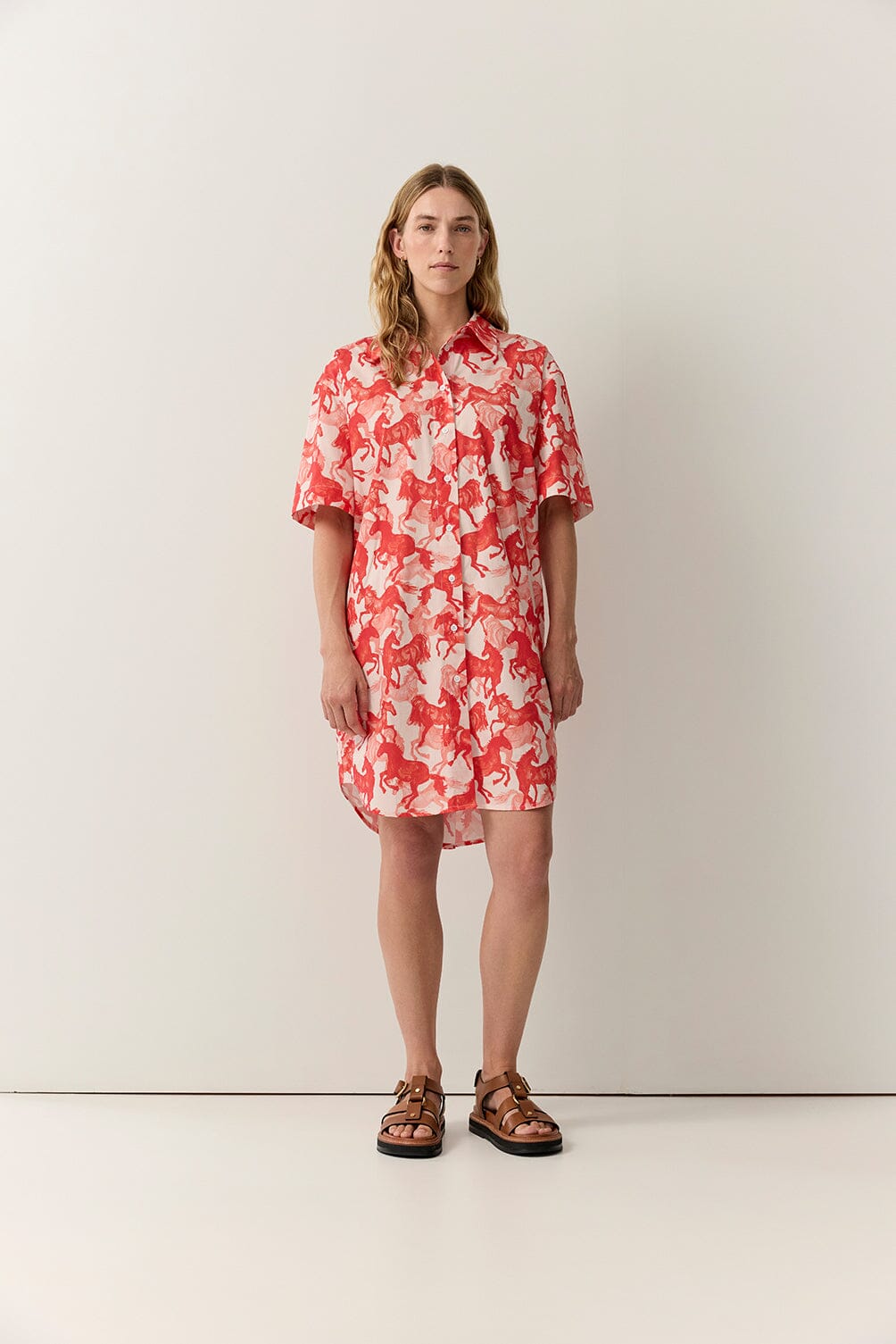 Horse Print Shirt Dress Dresses Iris and Wool 