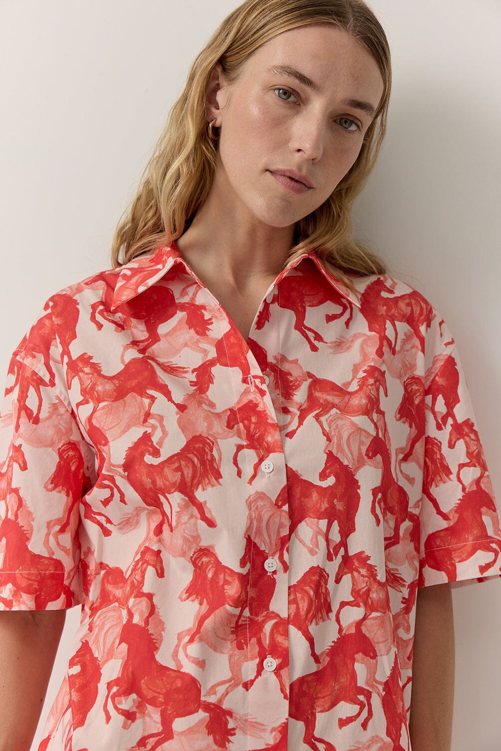 Horse Print Shirt Dress Dresses Iris and Wool 