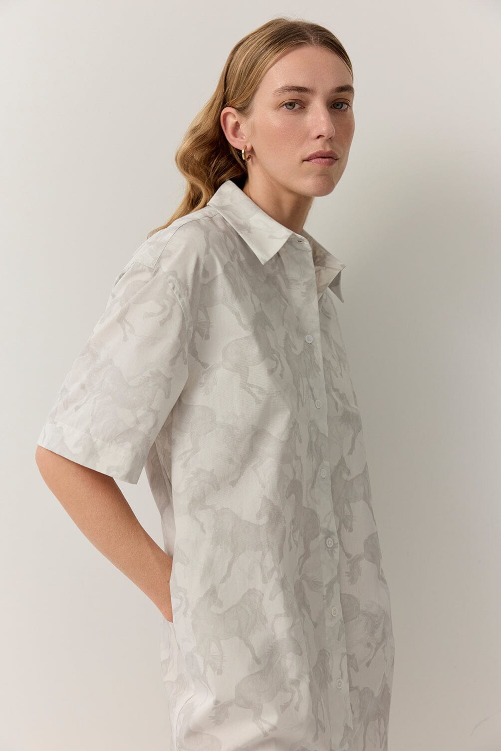 Horse Print Shirt Dress Dresses Iris and Wool 