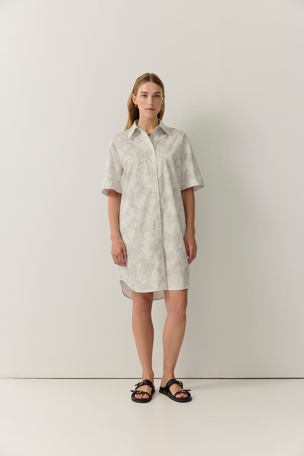 Horse Print Shirt Dress Dresses Iris and Wool 
