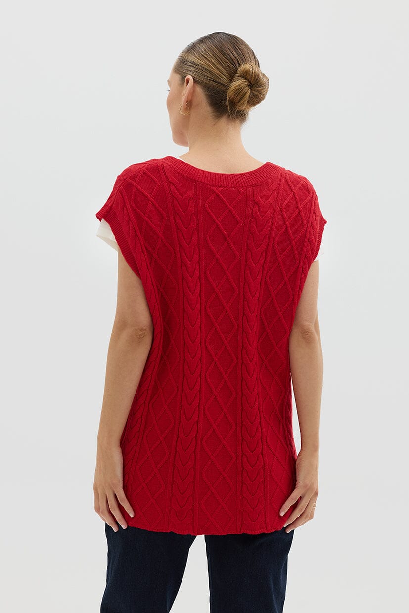 Longline Vest Knitwear Iris and Wool 