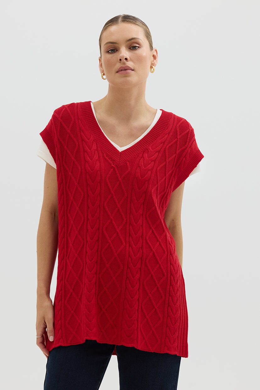 Longline Vest Knitwear Iris and Wool 