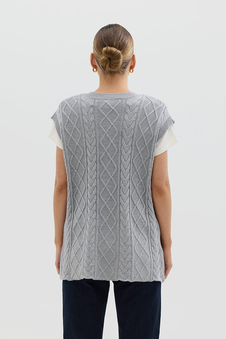 Longline Vest Knitwear Iris and Wool 