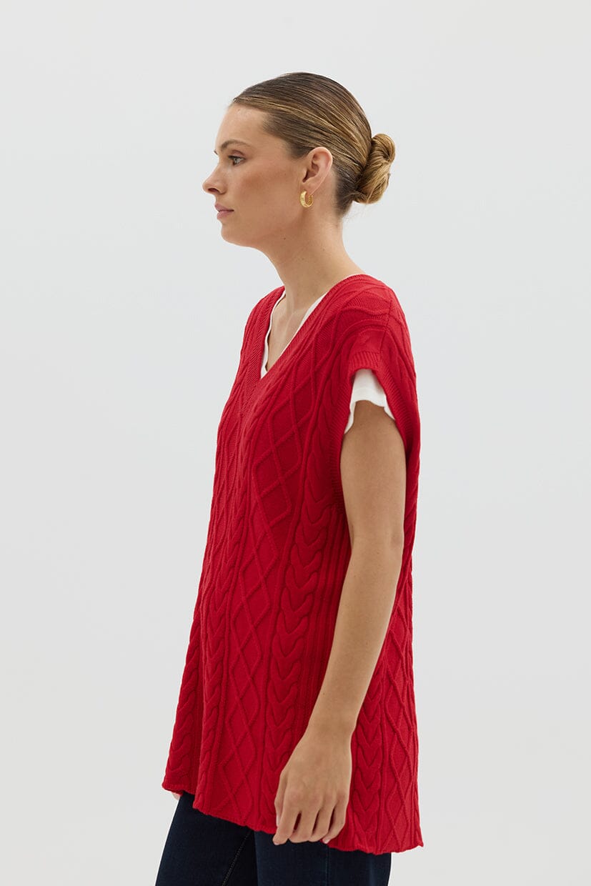 Longline Vest Knitwear Iris and Wool 