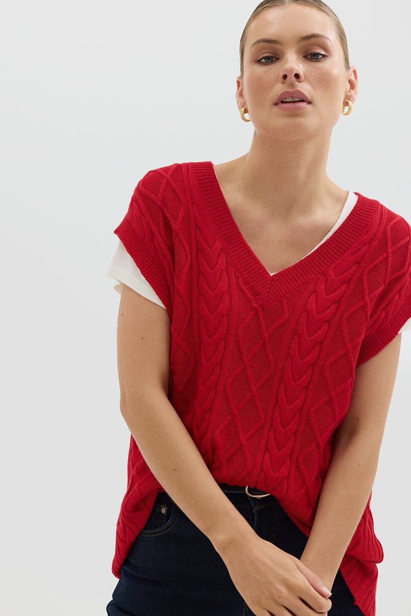 Longline Vest Knitwear Iris and Wool 