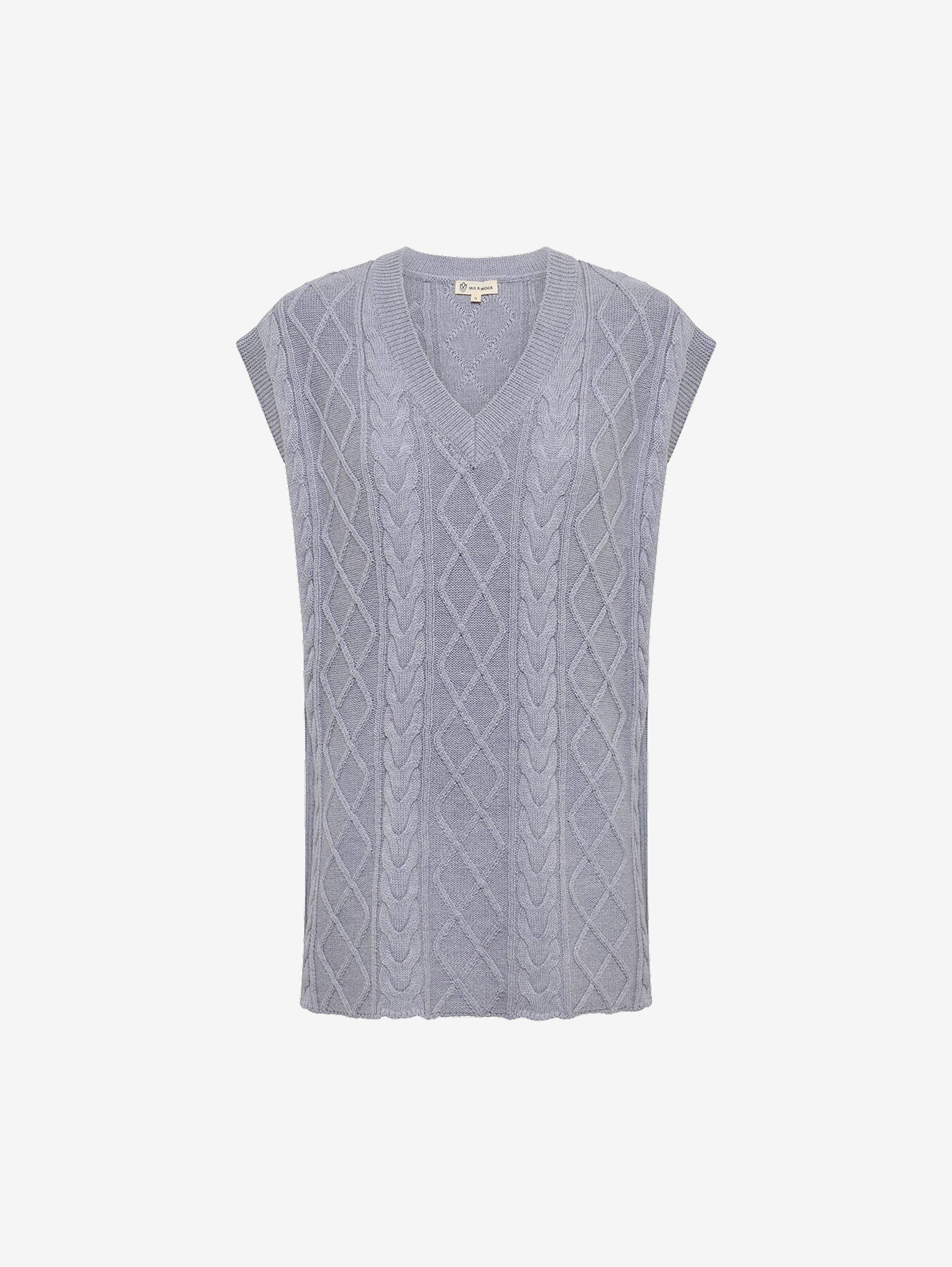 Longline Vest Knitwear Iris and Wool 