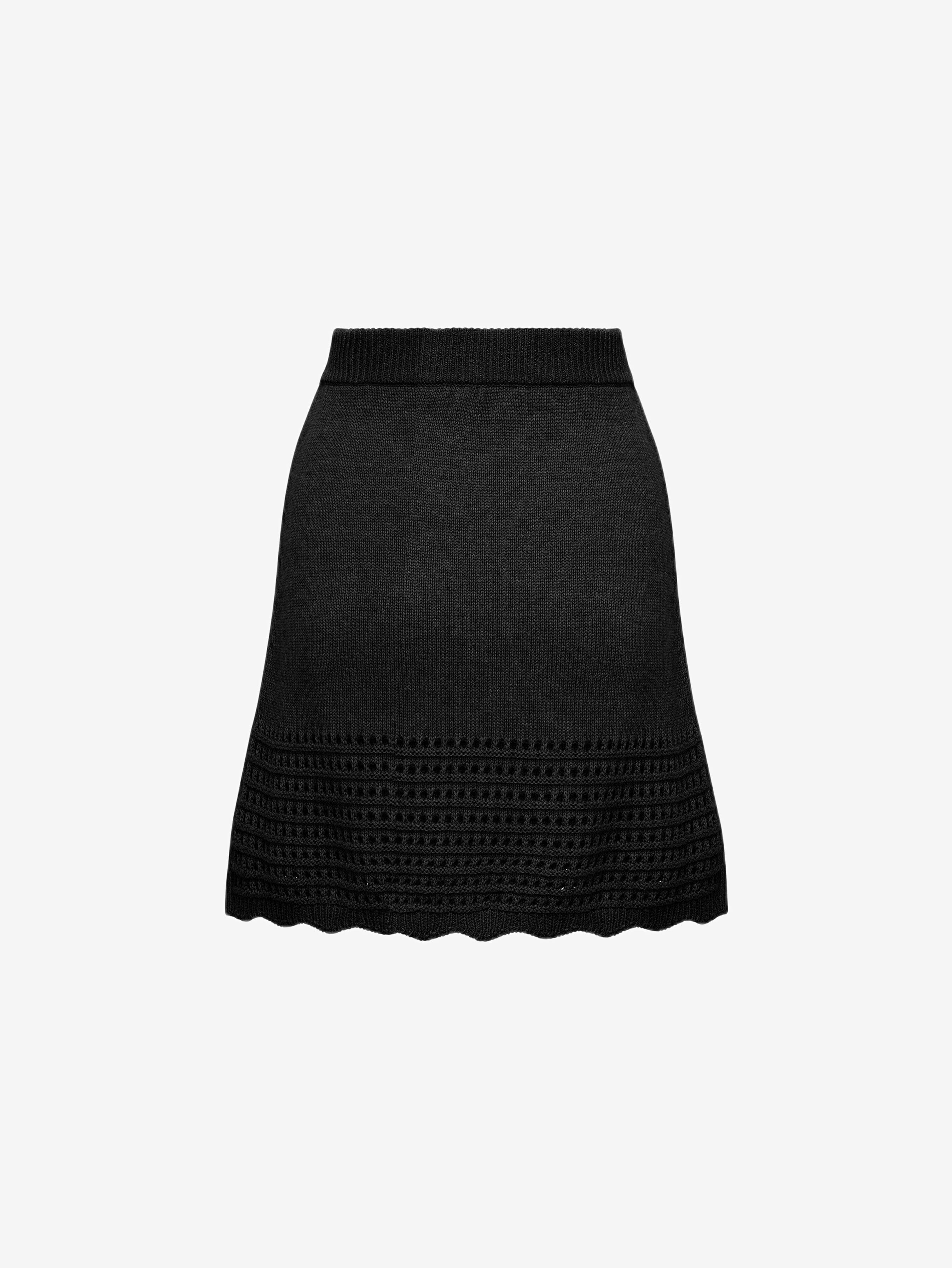 Margot Crochet Mini Skirt in Black | Elegant Wool Blend Mini Skirt Margot Crochet Mini Skirt in Black | Elegant Wool Blend Mini Skirt