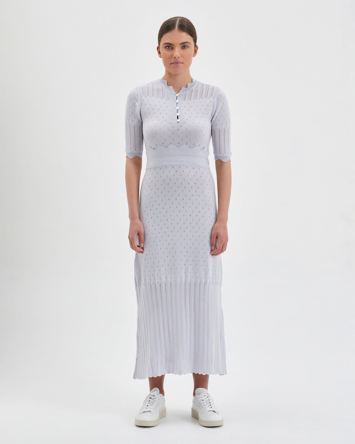 Pointelle Wool Dress Knitwear Iris and Wool 