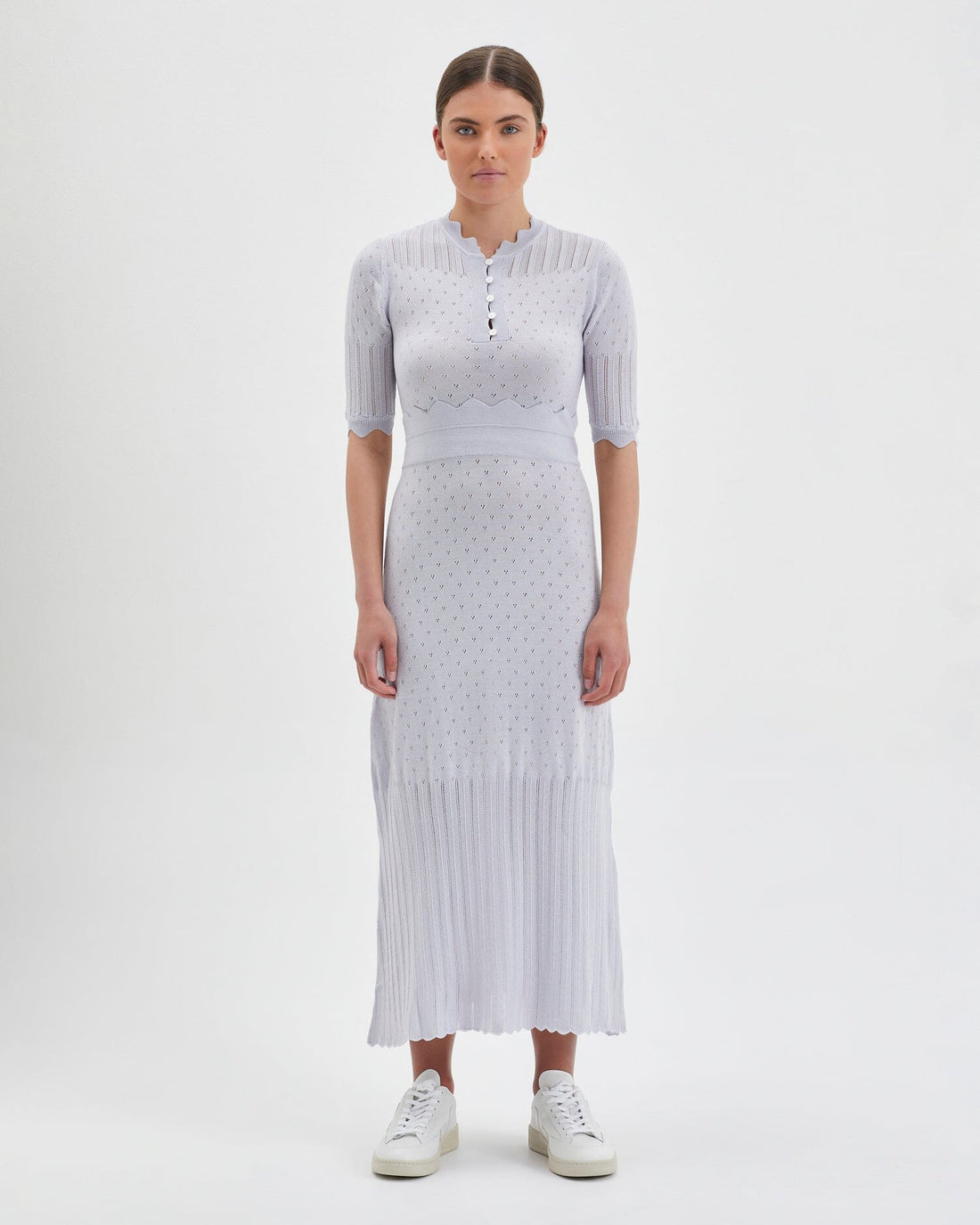 Pointelle Wool Dress Knitwear Iris and Wool 