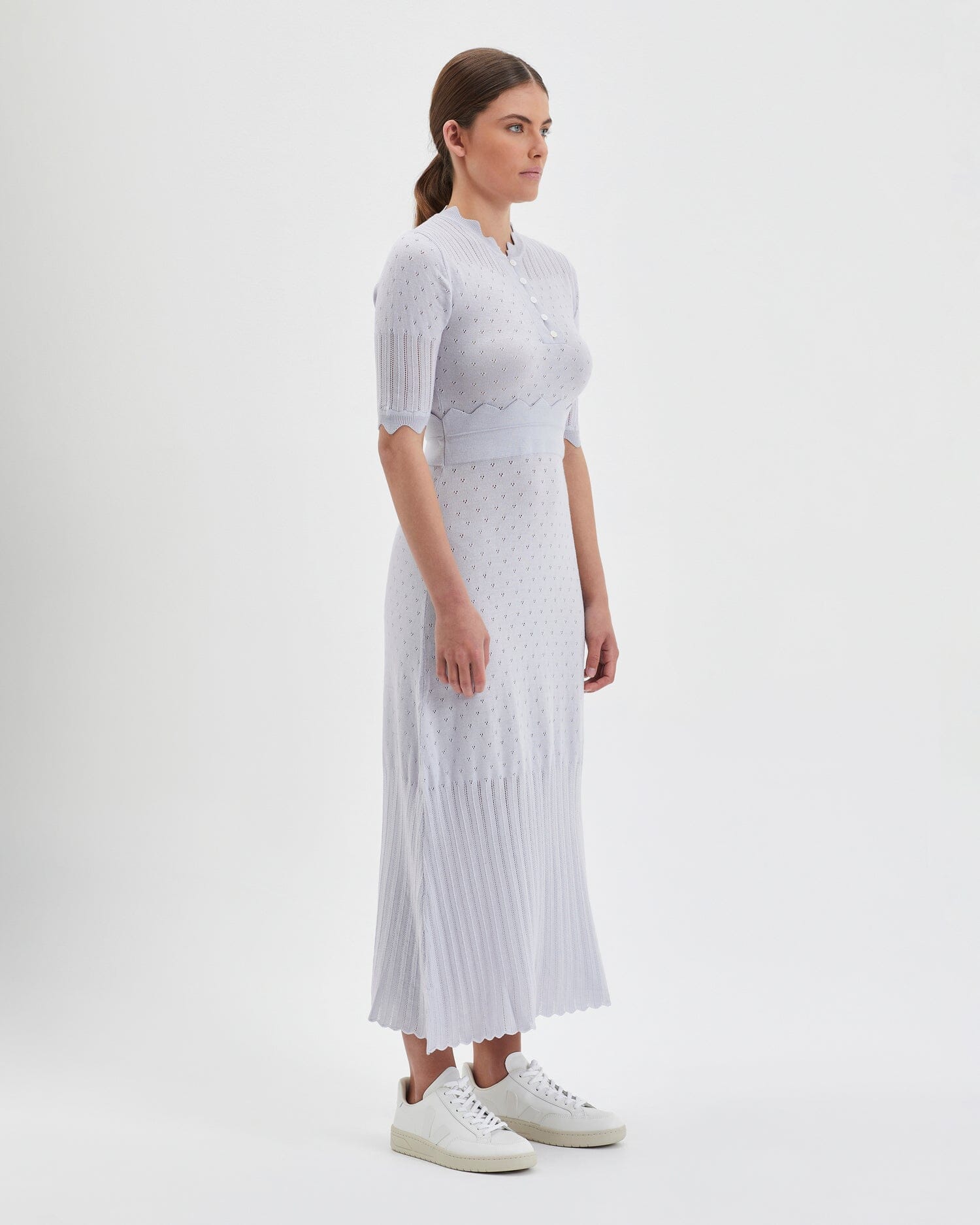 Pointelle Wool Dress Knitwear Iris and Wool 