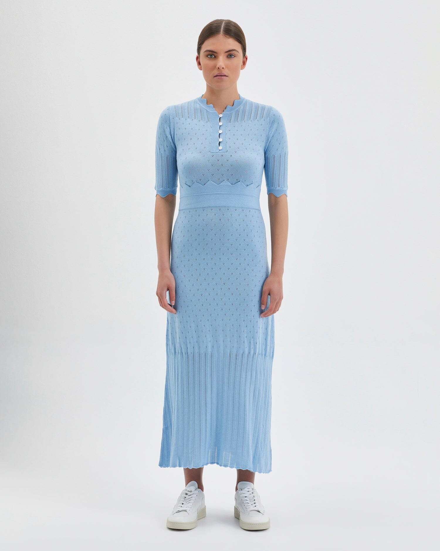 Pointelle Wool Dress Knitwear Iris and Wool 