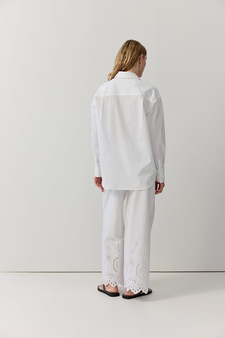 Poplin Scallop Edge Shirt Iris and Wool 