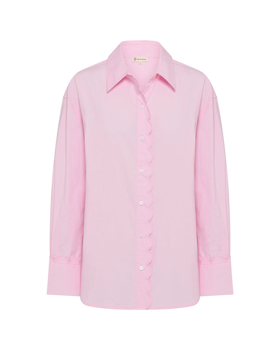 Poplin Scallop Edge Shirt Shirts & Tops Iris and Wool 