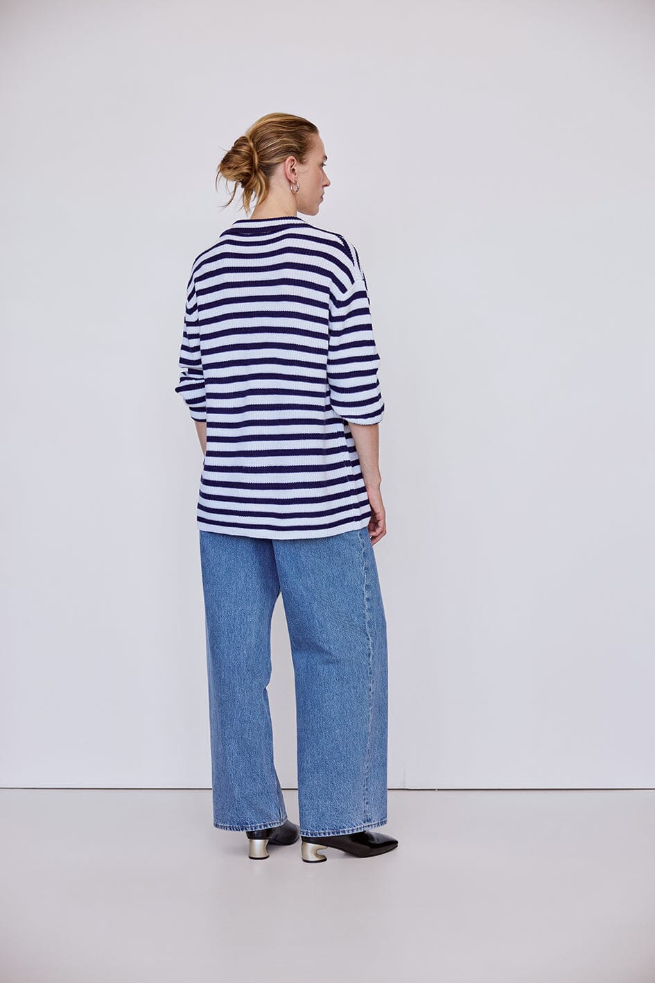 PRE ORDER Stripe Crochet Inset Sweater Iris and Wool 