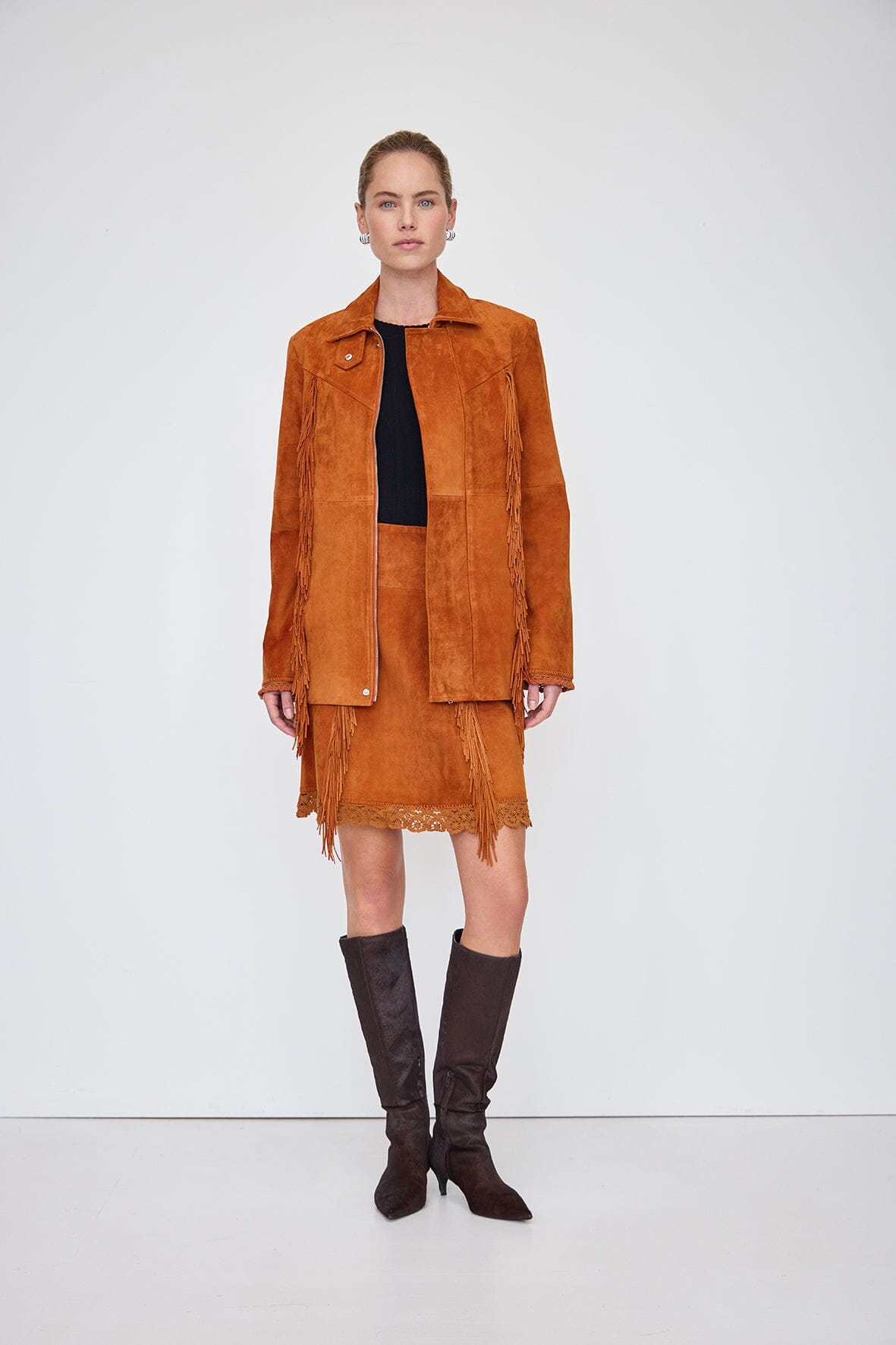 Preorder - Fringe Suede Jacket Iris and Wool 