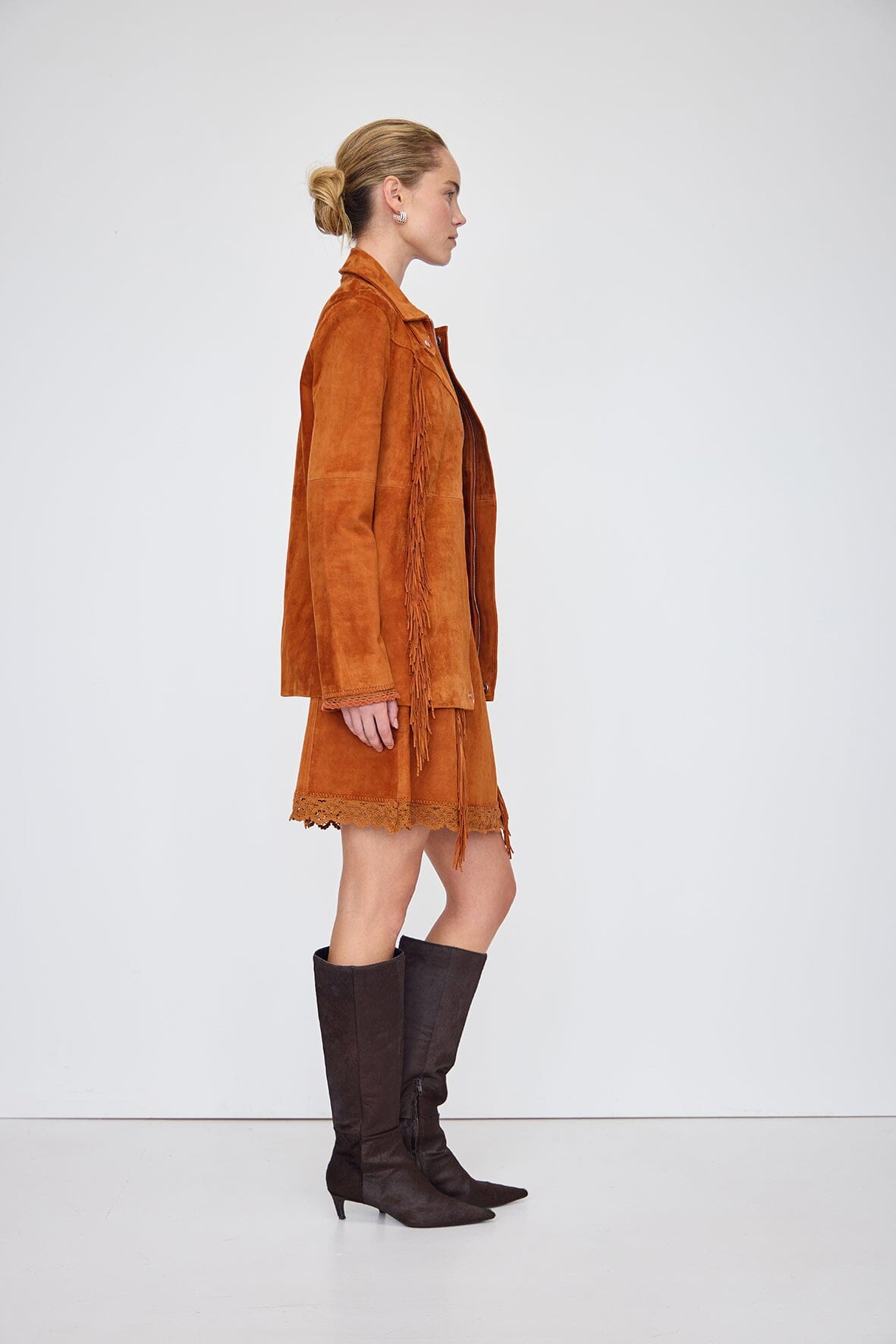 Preorder - Fringe Suede Jacket Iris and Wool 