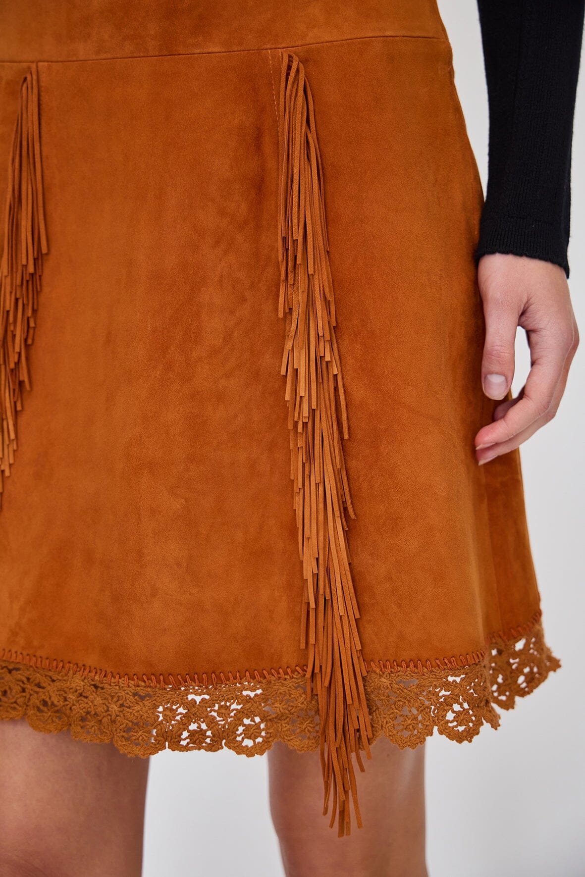 Preorder - Fringe Suede Skirt Iris and Wool 