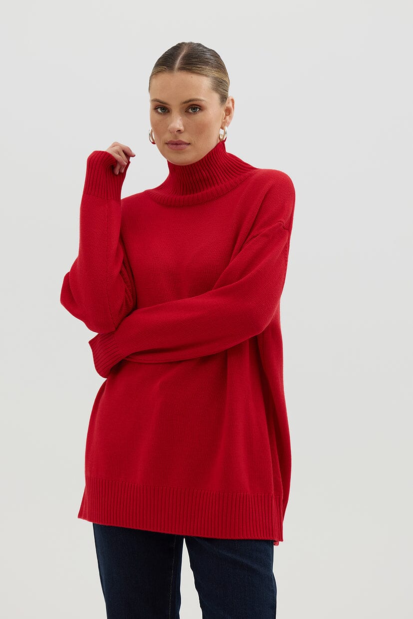Relaxed Fit Roll Neck Knitwear Iris and Wool 