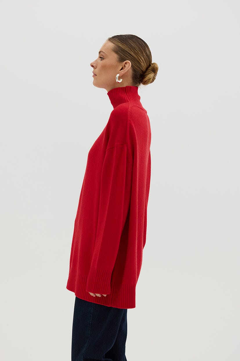 Relaxed Fit Roll Neck Knitwear Iris and Wool 