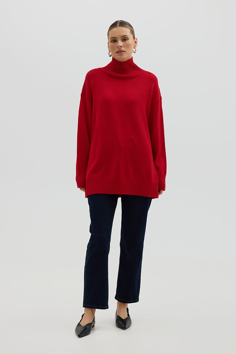Relaxed Fit Roll Neck Knitwear Iris and Wool 