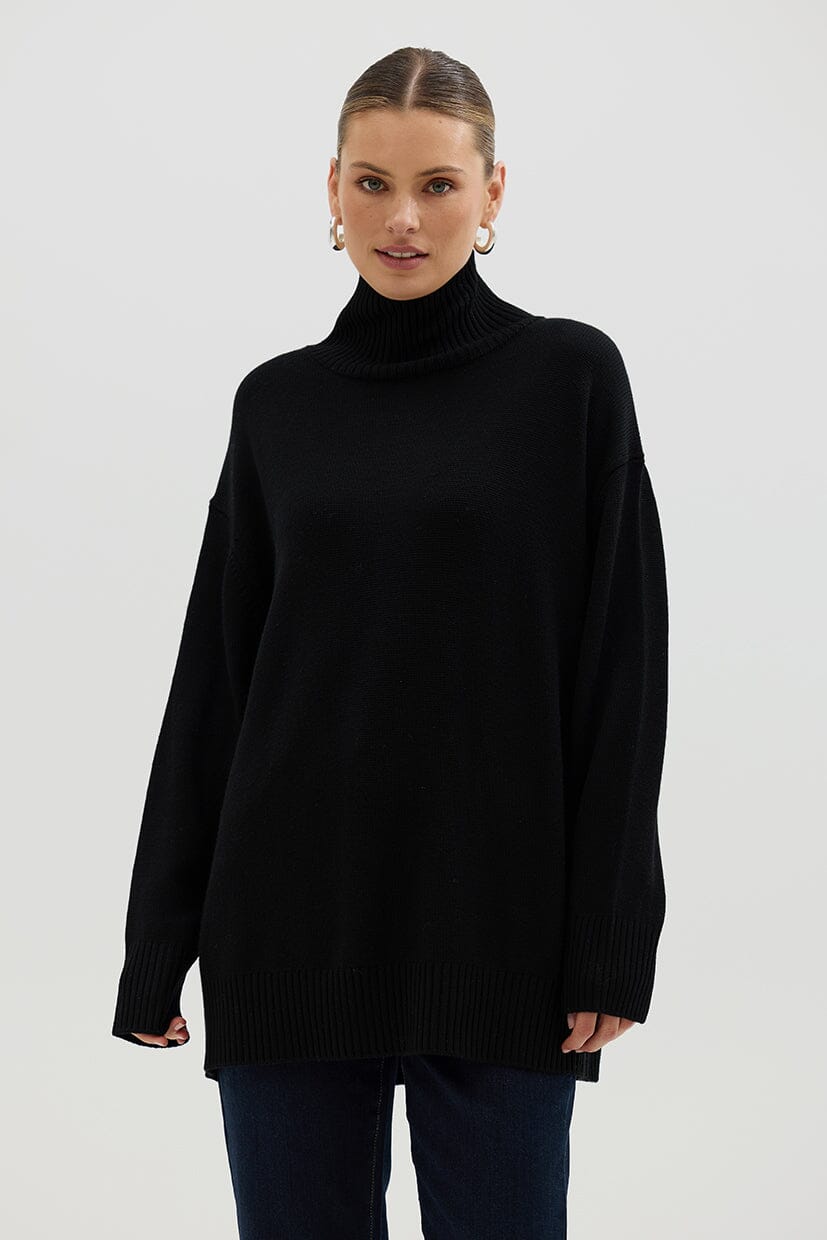Relaxed Fit Roll Neck Knitwear Iris and Wool 