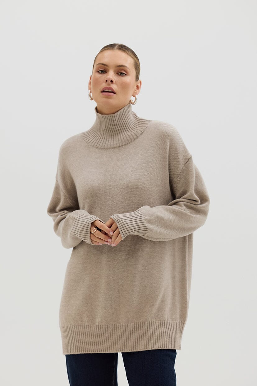 Relaxed Fit Roll Neck Knitwear Iris and Wool 