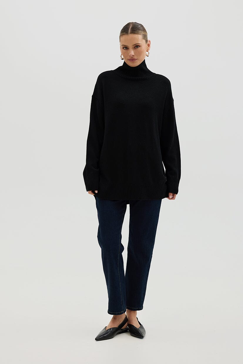 Relaxed Fit Roll Neck Knitwear Iris and Wool 