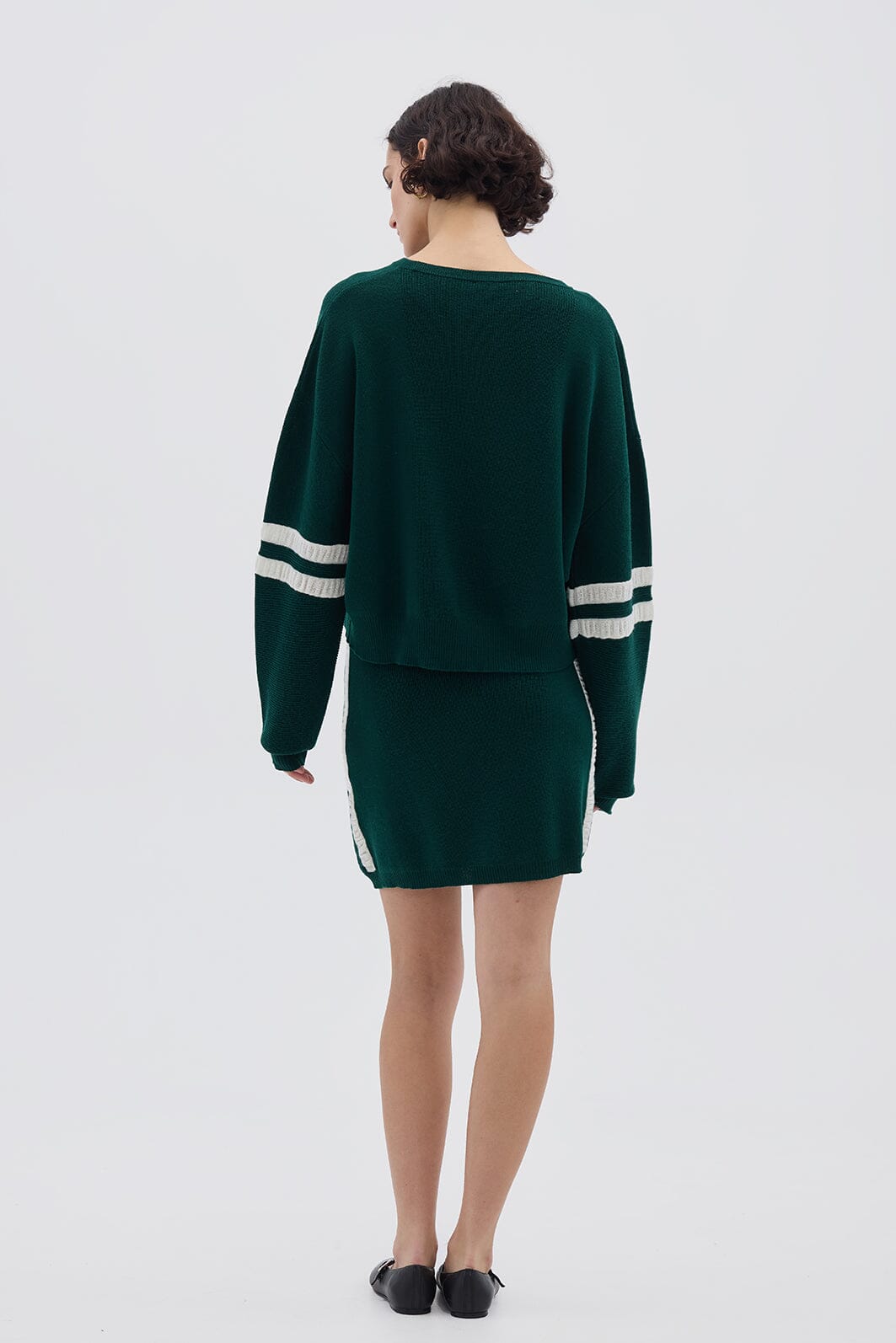 Ruched Striped Rib Skirt Skirt Iris and Wool 