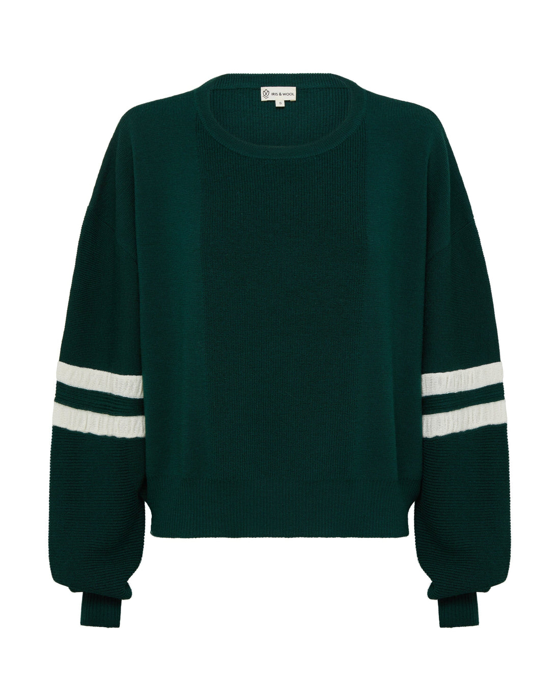 Ruched Striped Rib Sweater Knitwear Iris and Wool 