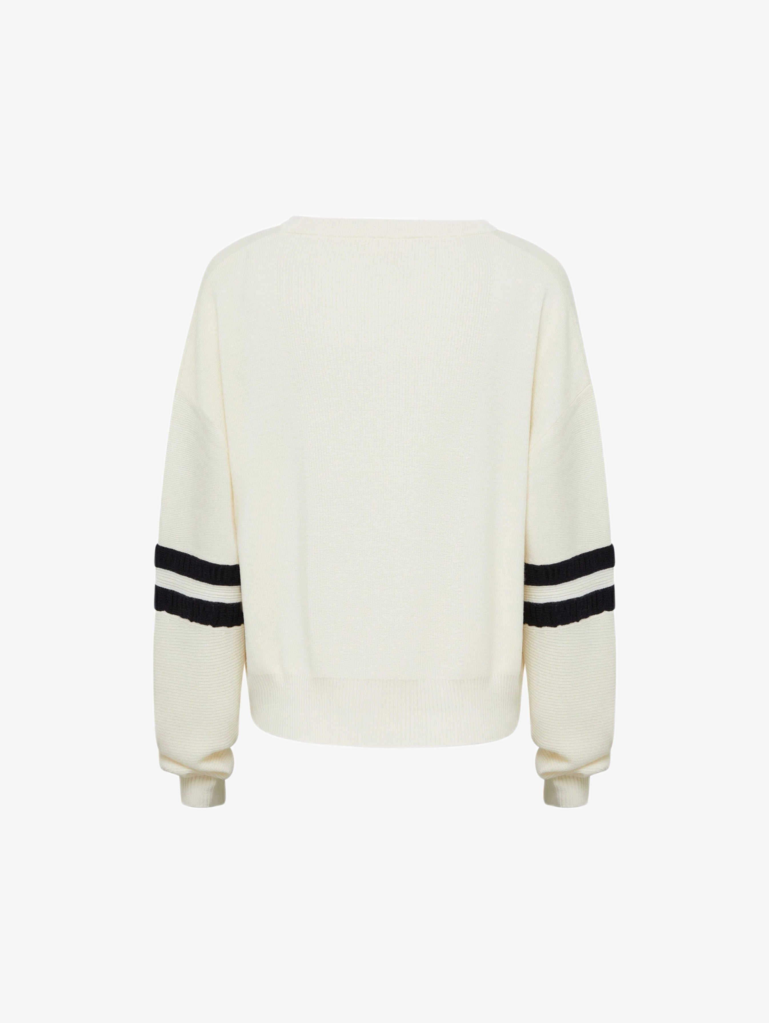 Ruched Striped Rib Sweater