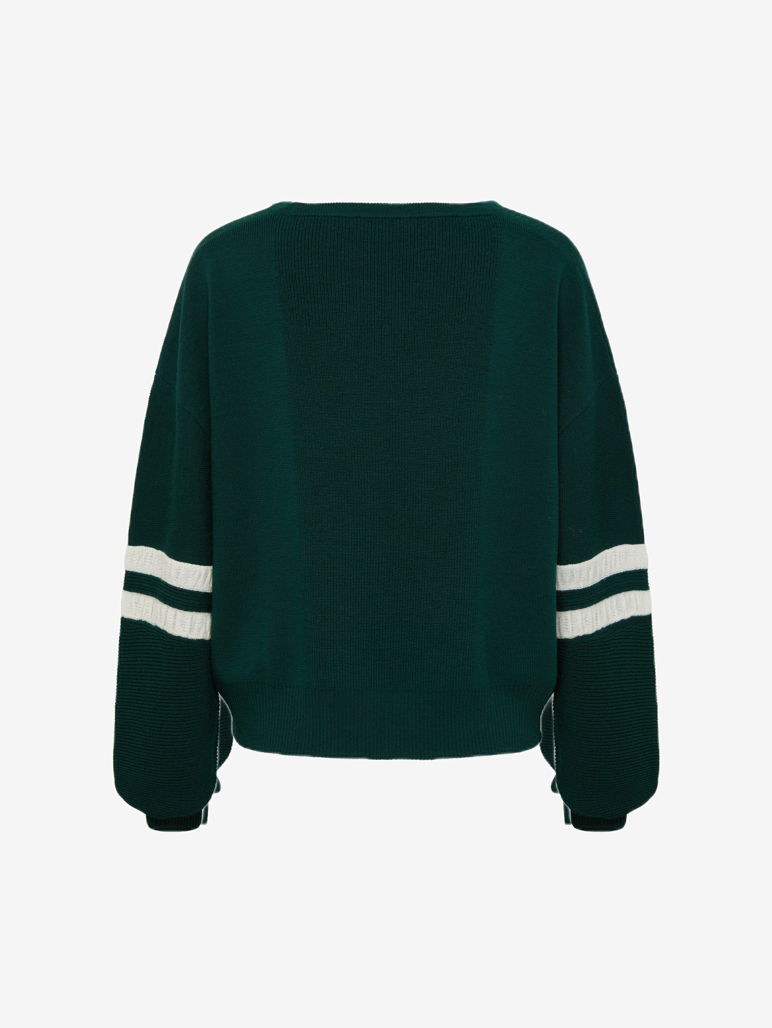 Ruched Striped Rib Sweater Knitwear Iris and Wool 