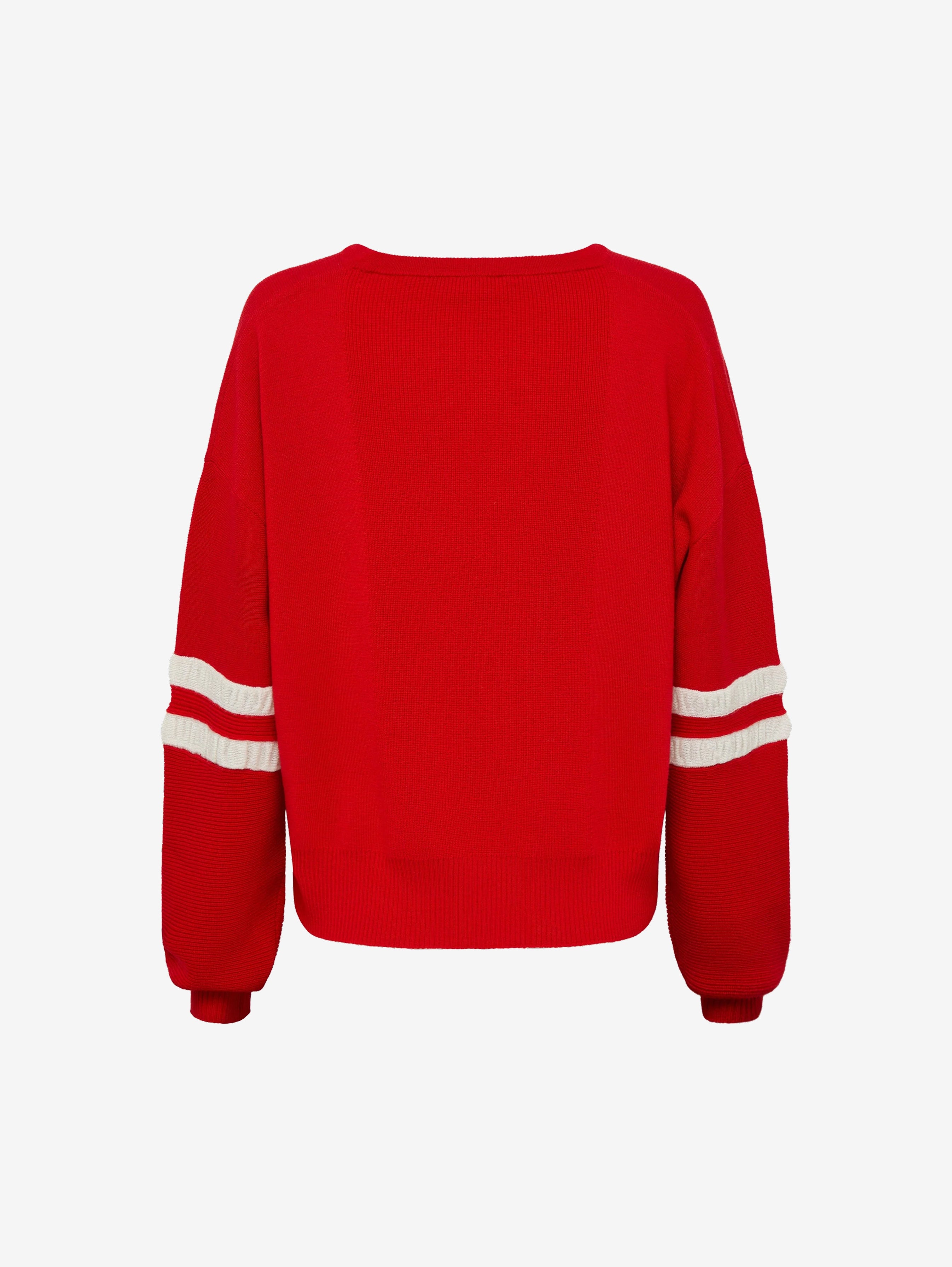 Ruched Striped Rib Sweater