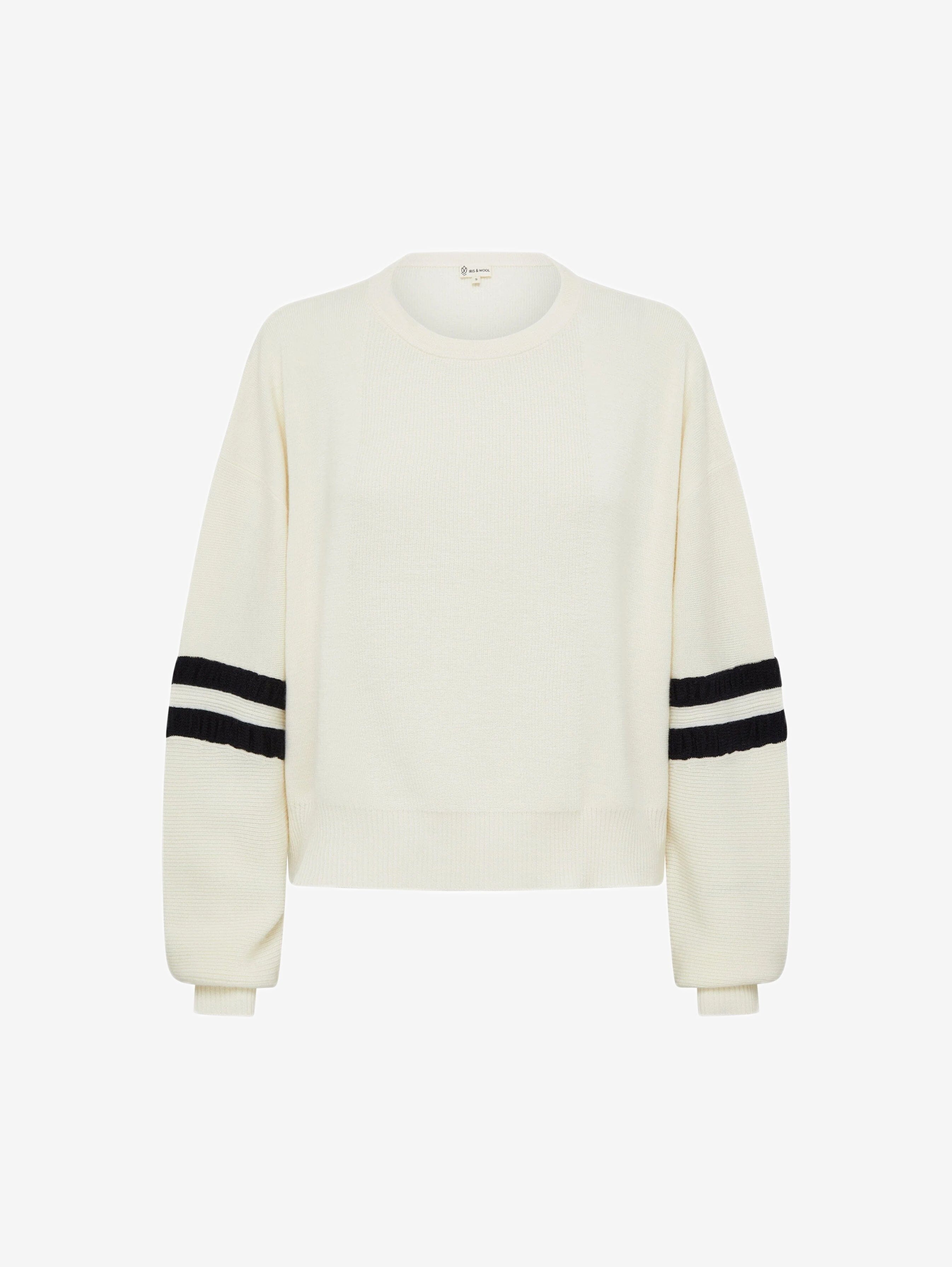 Ruched Striped Rib Sweater Knitwear Iris and Wool 