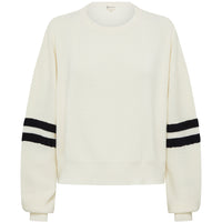 Ruched Striped Rib Sweater Knitwear Iris and Wool 
