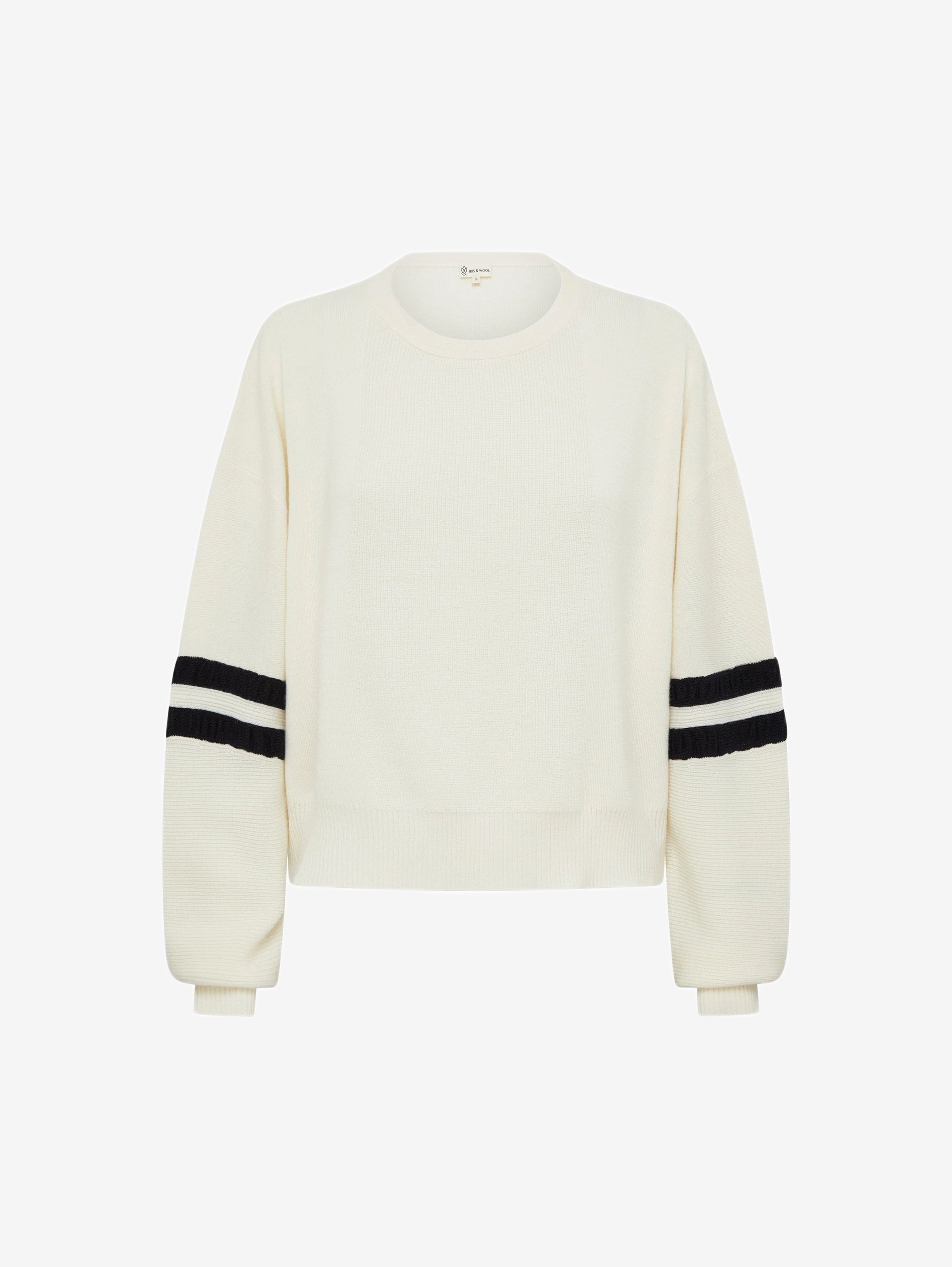 Ruched Striped Rib Sweater