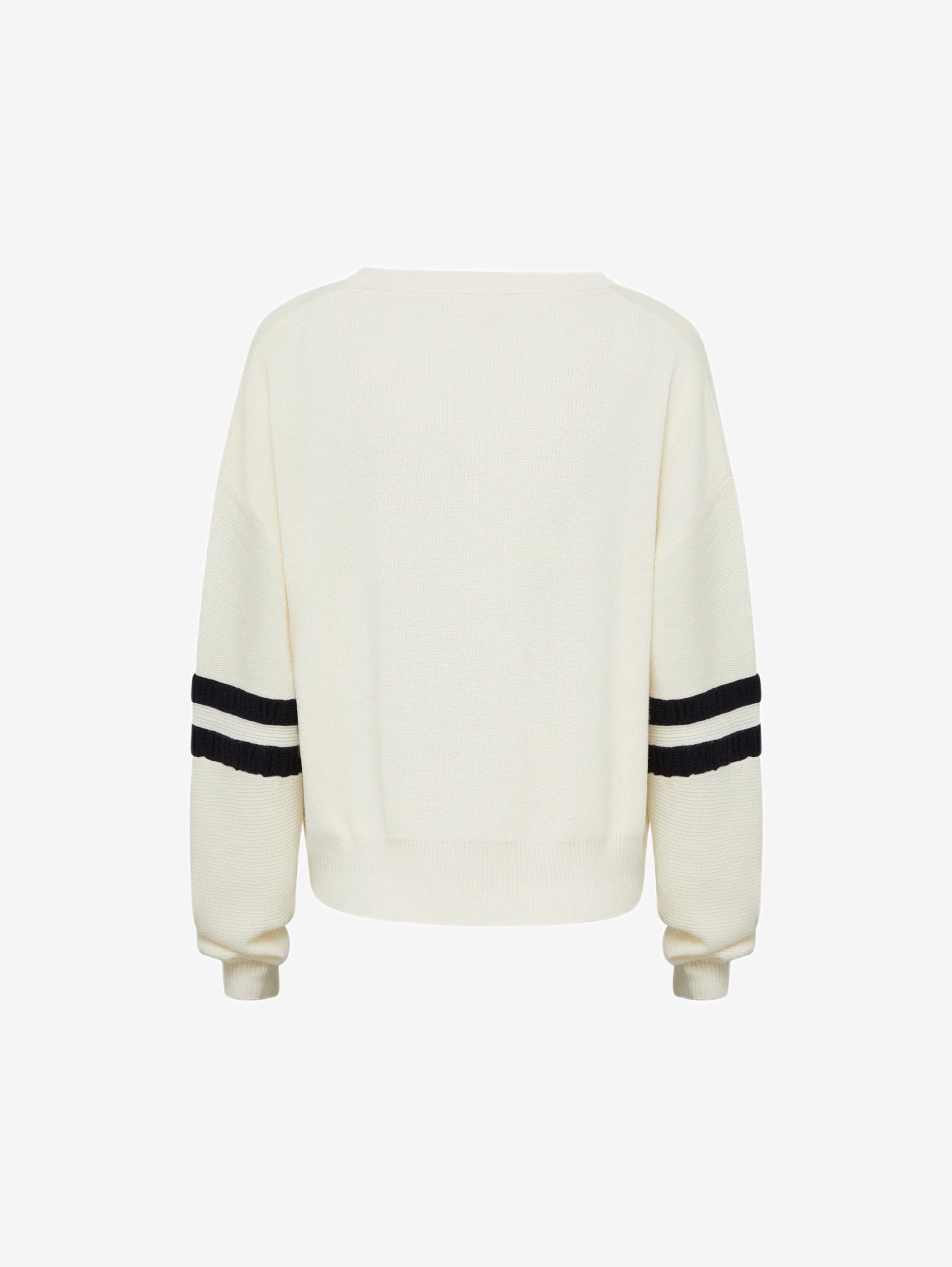 Ruched Striped Rib Sweater Knitwear Iris and Wool 
