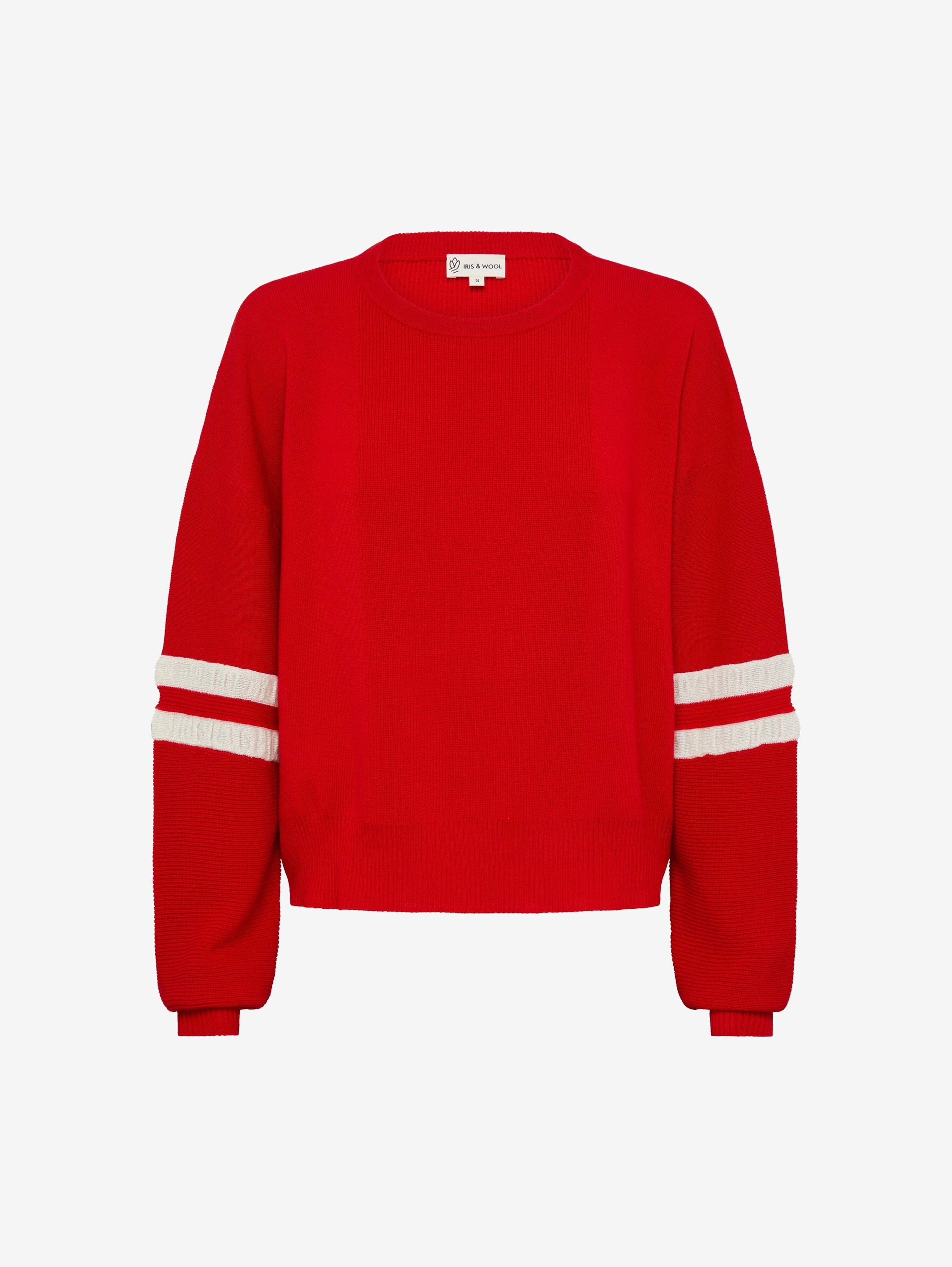 Ruched Striped Rib Sweater Knitwear Iris and Wool 