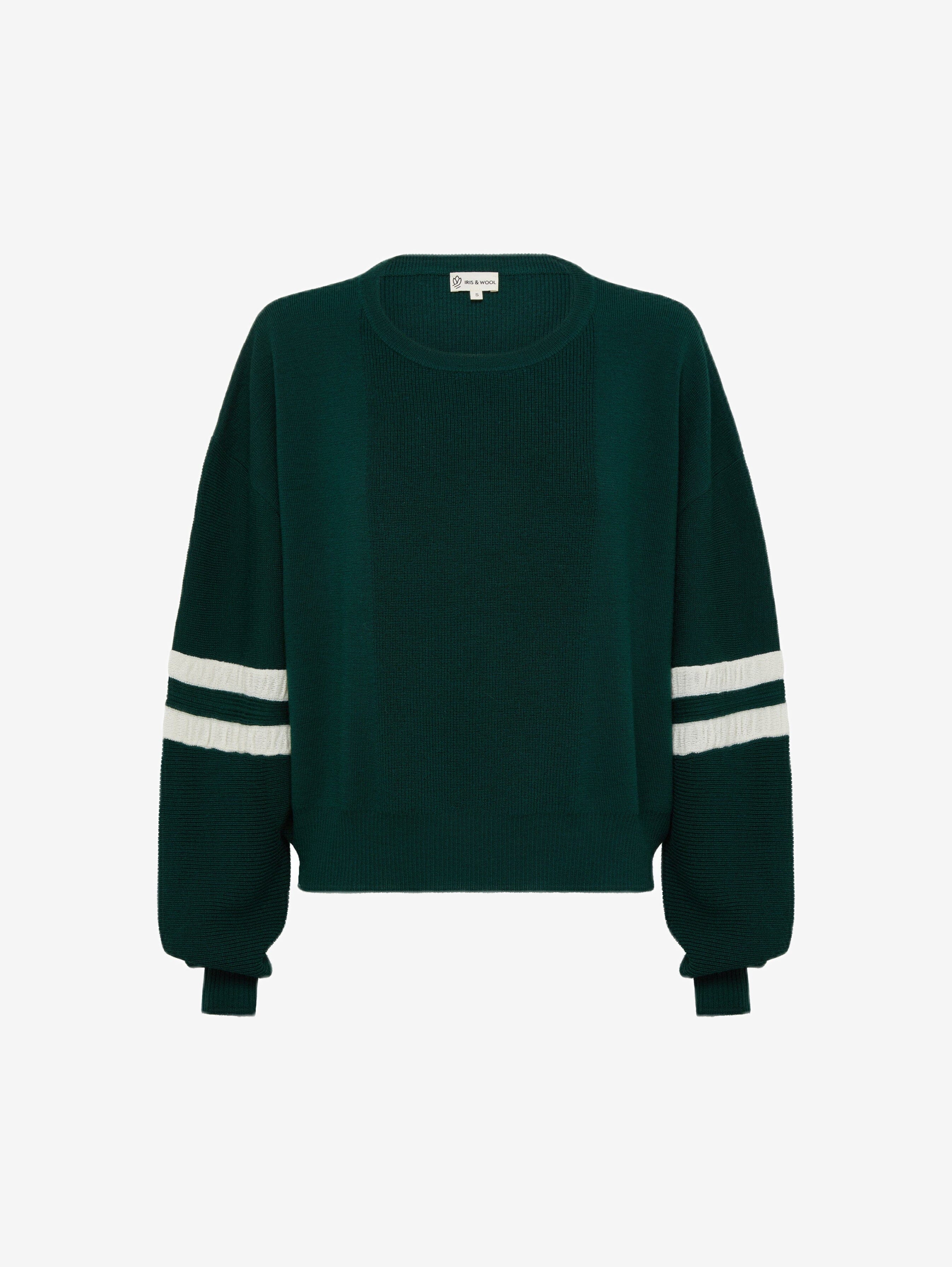 Ruched Striped Rib Sweater Knitwear Iris and Wool 