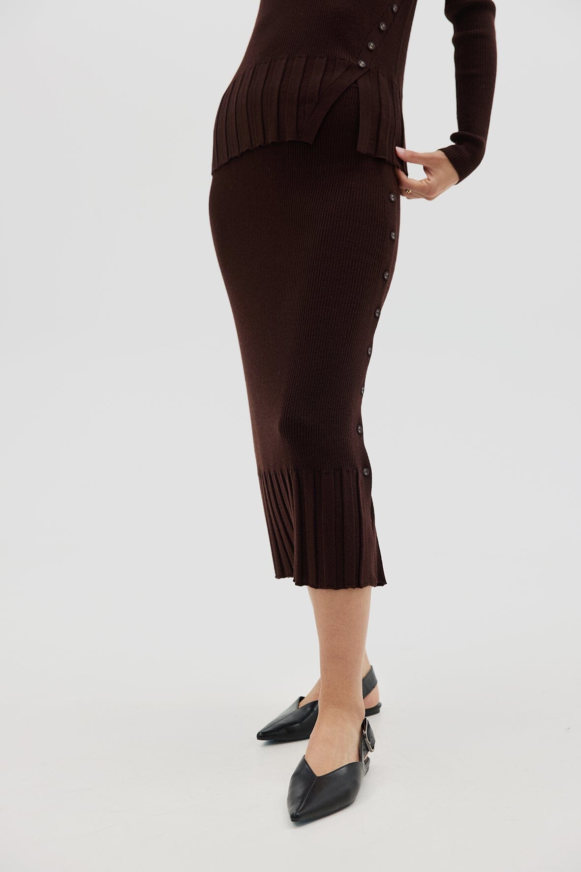 Side Button Skirt Knitwear Iris and Wool 